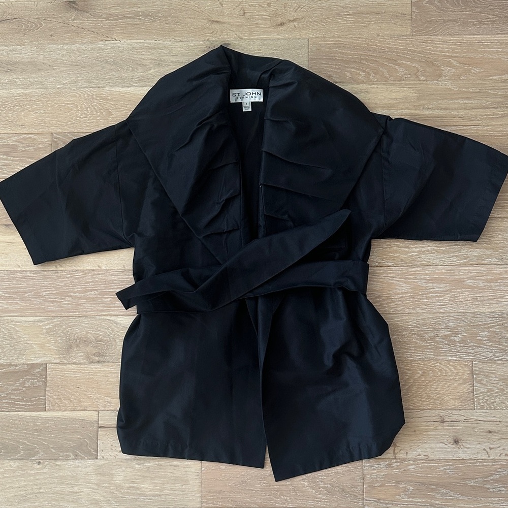 St. John Black Women's Cape Jacket